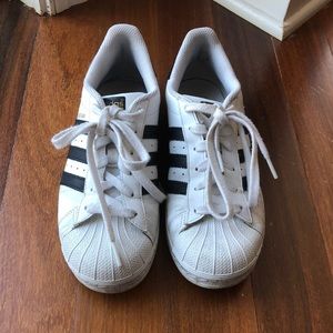 Black and White Adidas Superstars